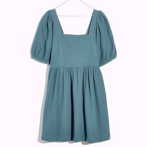 Madewell lightspun square-neck puff-sleeve dress